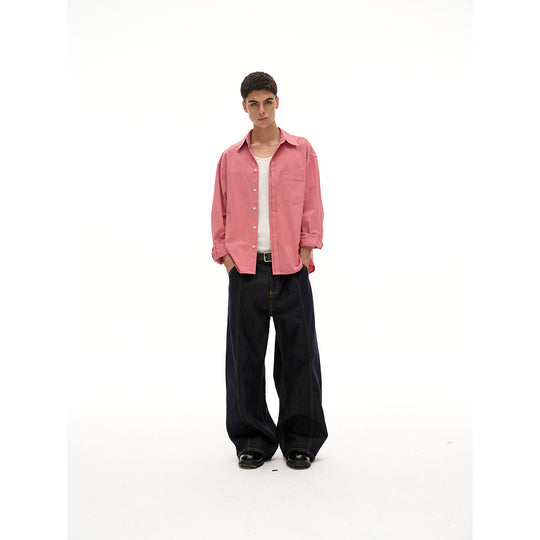 Damen Oversize‑Hemdbluse mit Brusttasche und verdeckter Knopfleiste Shop Nory