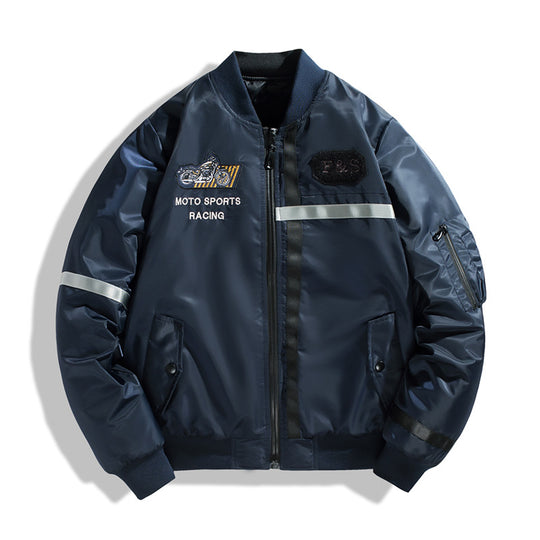 Herren Bomberjacke im Fliegerjackenstil mit reflektierenden Streifen, Utility‑Taschen und leichter Thermofütterung Shop Nory