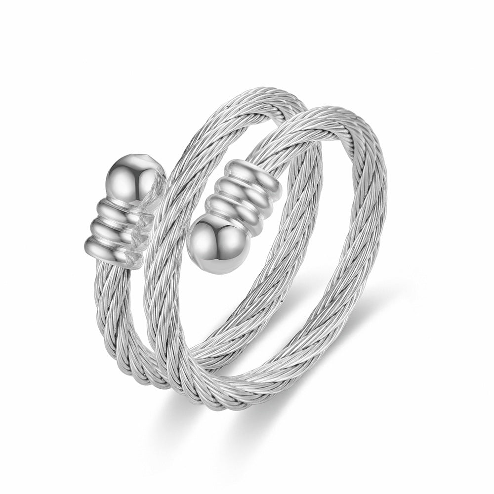 Damen Ring mit doppeltem Drahtdesign und stilvollen Akzenten Shop Nory