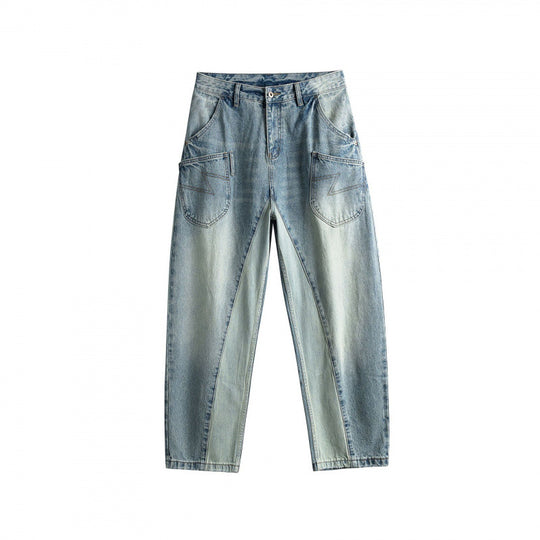 Damen Baggy-Jeans im Panel‑Design mit tiefem Bund und großen Schubtaschen Shop Nory