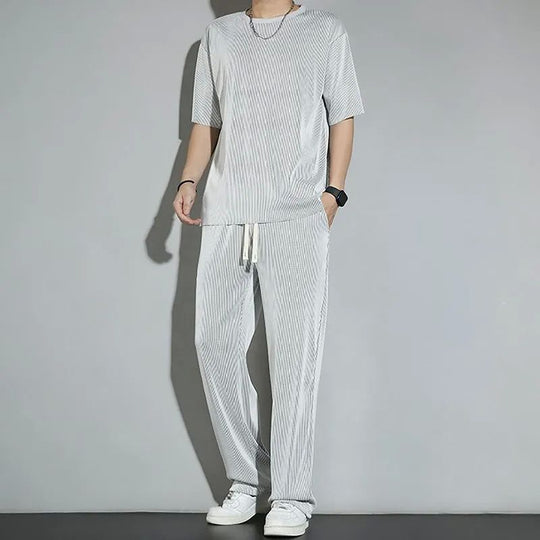 Herren Bequeme Freizeithose mit trendiger Streifenstruktur Shop Nory