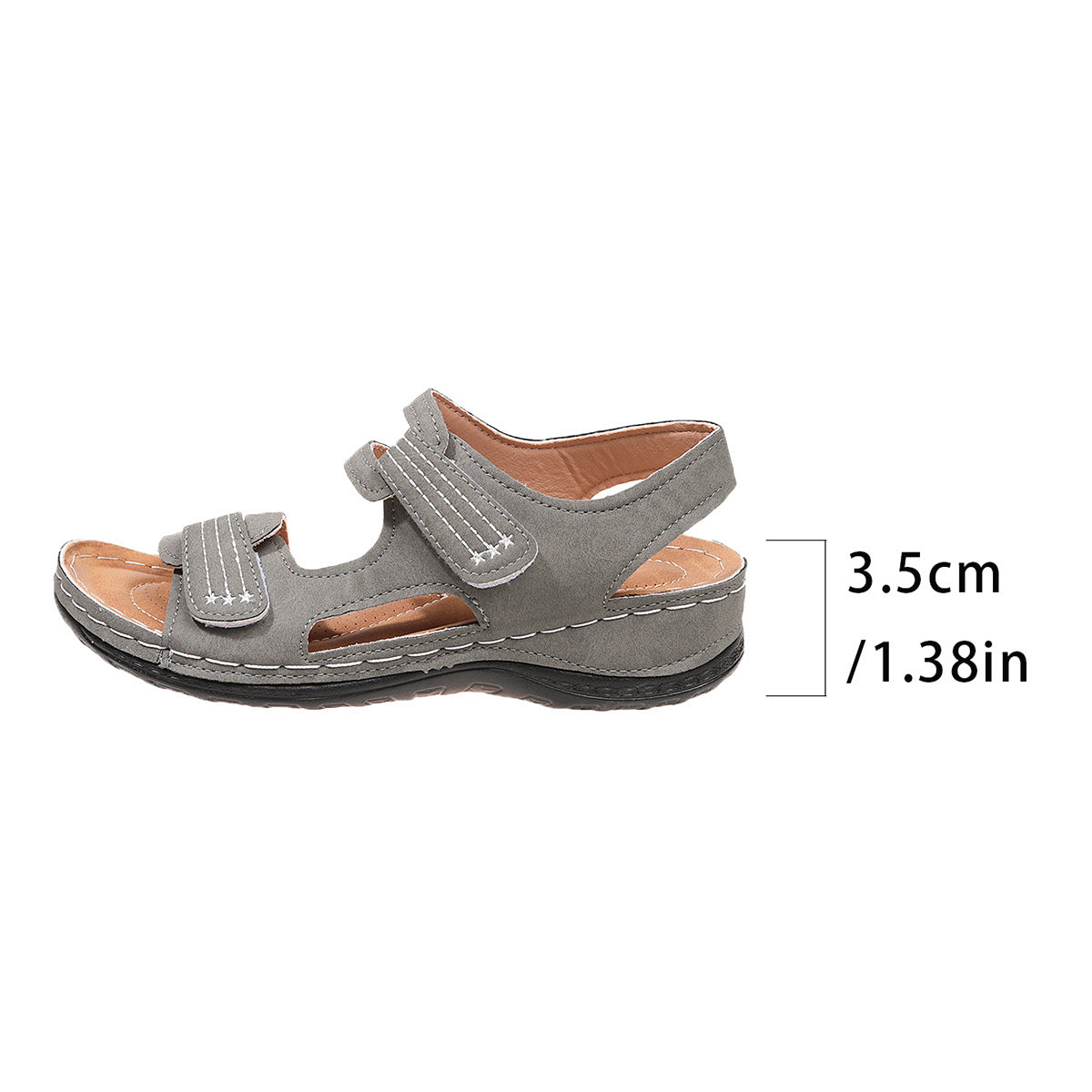 Damen bequeme Sandalen mit verstellbaren Klettverschlüssen und komfortablem Fußbett