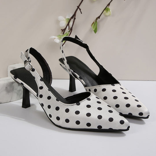Damen Slingback-Pumps mit Punktmuster und elegantem Design