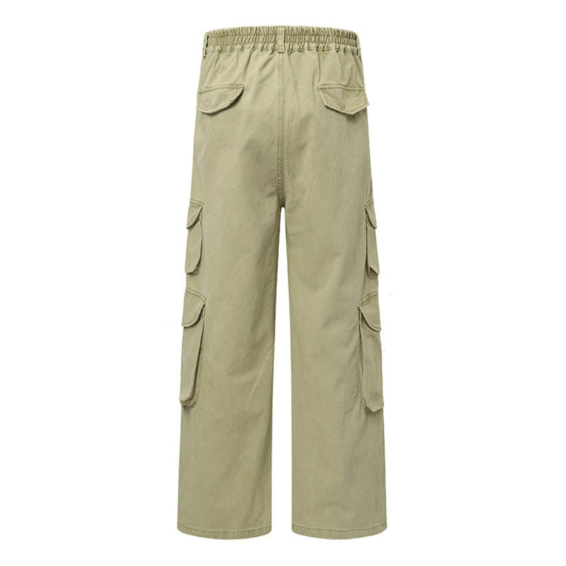 Damen Weite Cargo-Hose mit Multi-Taschen und hoher Taille Shop Nory
