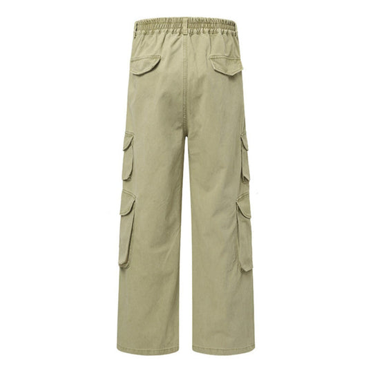 Damen Weite Cargo-Hose mit Multi-Taschen und hoher Taille Shop Nory