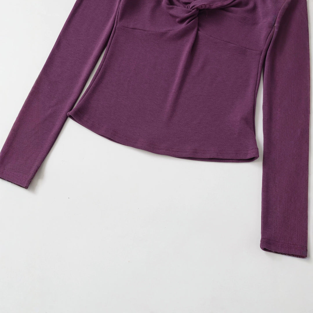 Damen Langarmshirt mit Drehknoten-Detail figurformendem Büstenteil und weiter Ausschnitt Shop Nory