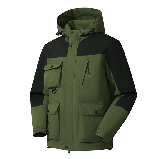 Herren technische Outdoorparka mit Kapuze, wasserabweisender Shell und Mehrfachtaschen Shop Nory