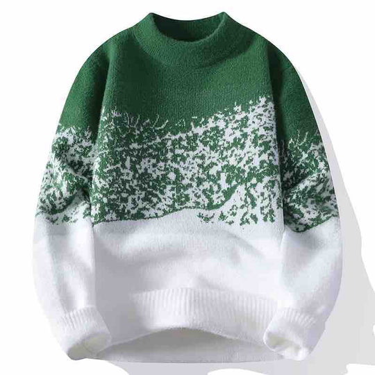 Unisex Oversized Strickpullover mit Jacquardstruktur und Rundhalsausschnitt Shop Nory