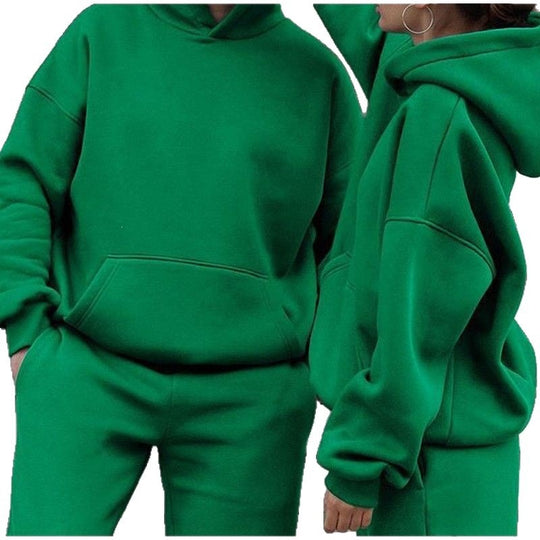 Unisex Oversize-Kapuzenpullover mit Kängurutasche und weiter Jogginghose aus French Terry Shop Nory