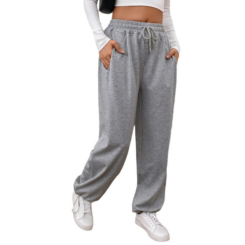 Damen weite Sweatpants mit elastischem Bund, Kordelzug und verstellbarem Saum Shop Nory