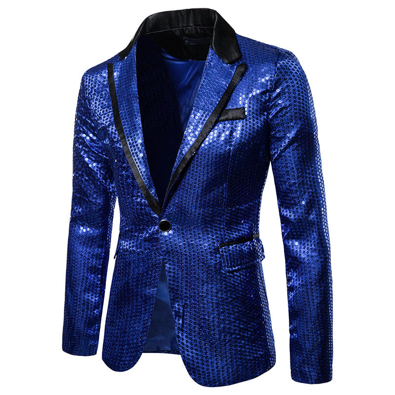 Herren Pailletten-Sakko mit kontrastierendem Revers und taillierter Silhouette Shop Nory