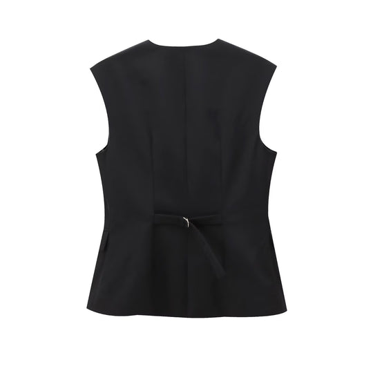 Damen Elegante High‑Waist Stoffhose mit Bügelfalte, geradem weitem Bein und verdecktem Hakenverschluss Shop Nory