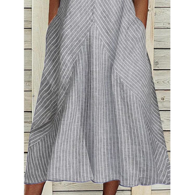 Damen Legeres A-Linien Kleid mit V-Ausschnitt und praktischen Taschen