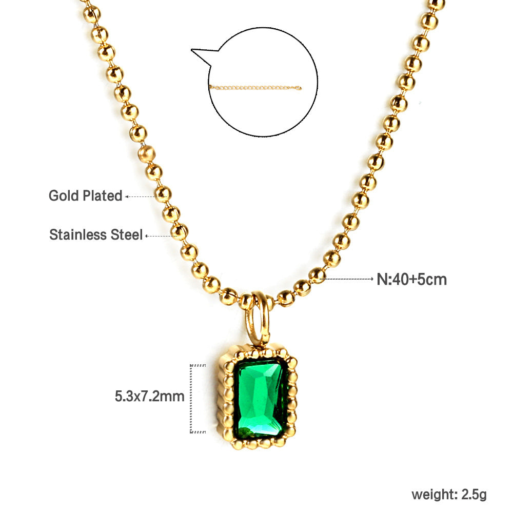 Damen Ring mit grünem Kristall und funkelndem Zirkonia-Rahmen Shop Nory