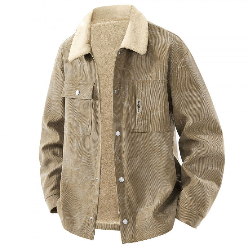Herren Stylisches Cordjacke mit Teddyfutter Shop Nory