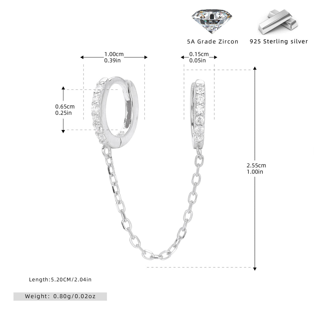 Damen Ohrringe mit elegantem Zirkon-Design aus hochwertigem 925 Sterling Silber Shop Nory