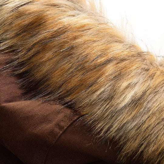 Damen Wattierte Parka-Jacke mit Teddyfutter und Kunstpelzkapuze Shop Nory