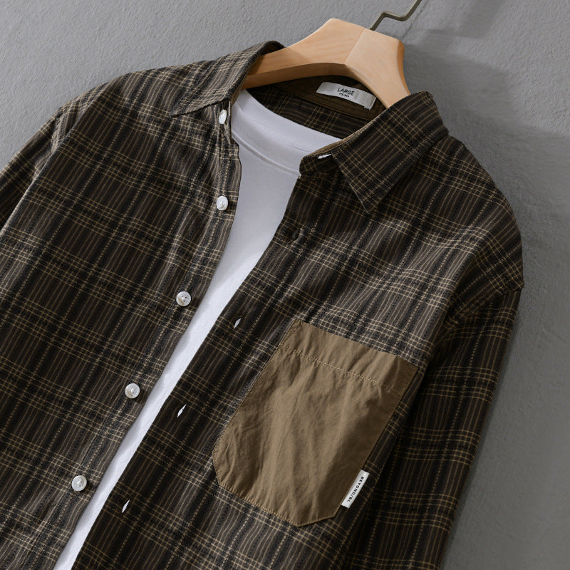 Herren Kariertes Overshirt im Relaxed-Fit mit kontrastreicher Brusttasche Shop Nory