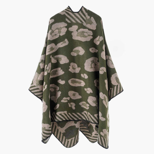 Damen Strukturierter Jacquard‑Capeponcho im Oversize‑Fall mit kontrastierter Kettelkante Shop Nory