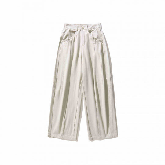 Damen Weite Bundfaltenhose mit hohem Bund und geradem weitem Bein Shop Nory