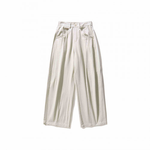 Damen Weite Bundfaltenhose mit hohem Bund und geradem weitem Bein Shop Nory