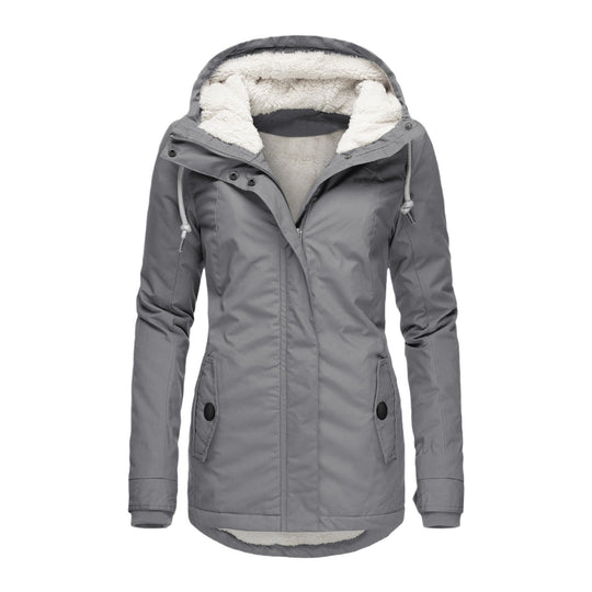 Damen Parka mit Teddyfutter, Kapuze und taillierter Silhouette Shop Nory