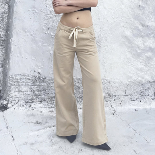 Damen nan weite Highwaist Cargo-Schlaghose mit Tunnelzug, Mehrfachtaschen und legerer Silhouette Shop Nory