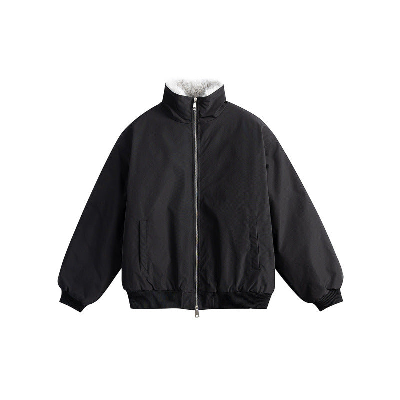 Damen Kurze Boxy-Steppjacke mit hohem Schalkragen, Teddykragen und elastischen Rippbündchen Shop Nory
