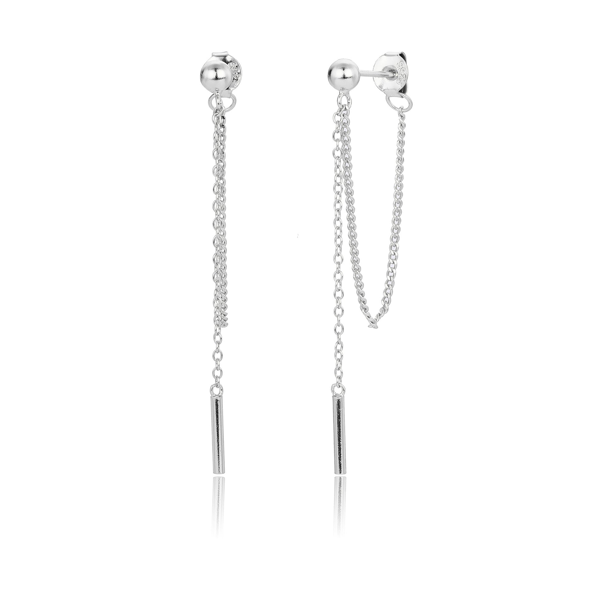 Damen Ohrhänger mit eleganten Ketten und goldfarbener 925 Sterling Silber-Beschichtung Shop Nory
