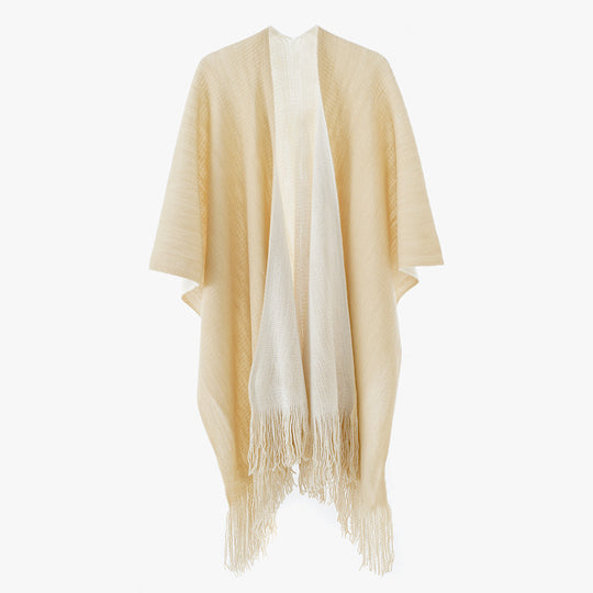 Damen Leichter Oversize-Stricküberwurf im Cape-Stil mit Fransensaum Shop Nory