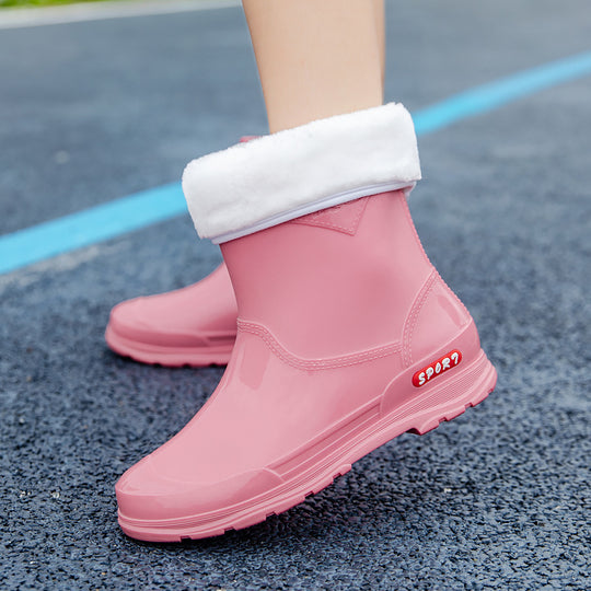 Damen Ankle‑Gummistiefel im Chelsea‑Stil mit glänzender Schutzschicht und griffiger Profilsohle Shop Nory