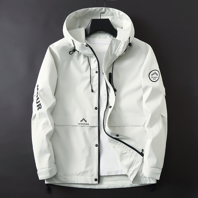 Herren Softshell-Parka mit Kapuze, winddichter und wasserabweisender Membran sowie Logo-Applikationen Shop Nory