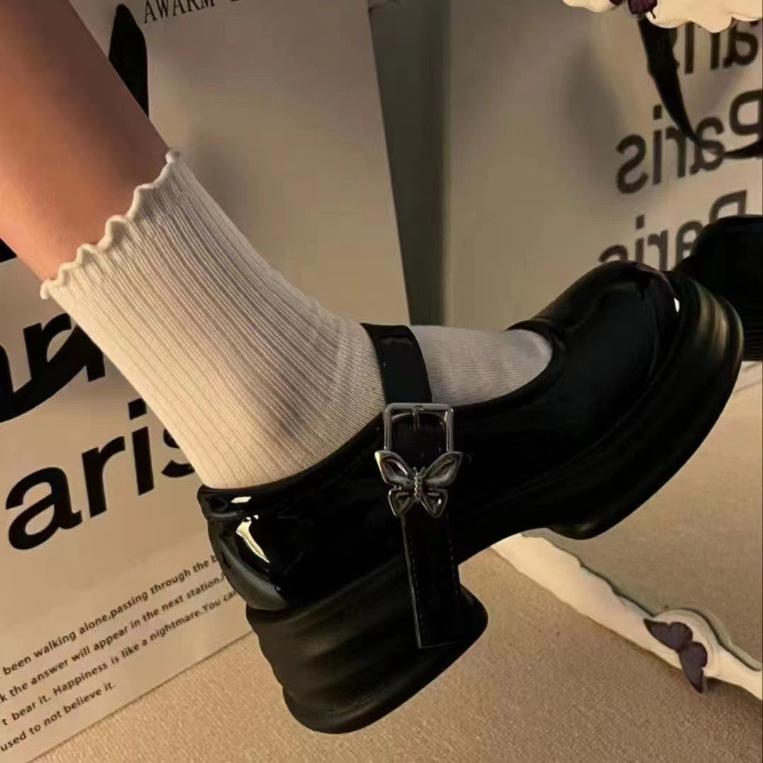 Damen Modische Plateau-Pumps mit verstellbarem Riemen und stabiler Sohle