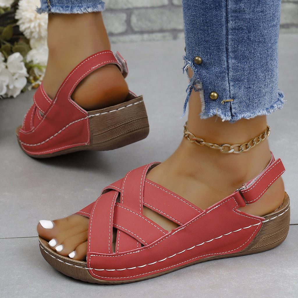 Damen Bequeme Riemchensandalen mit anatomischer Fußbetten- und Luftpolster-Wirkung