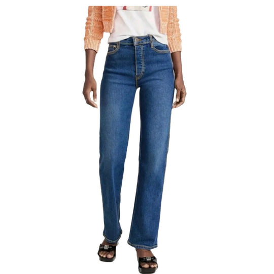 Damen Hochtaillierte Straight-Leg-Jeans mit leichtem Schlag und Five-Pocket-Design Shop Nory