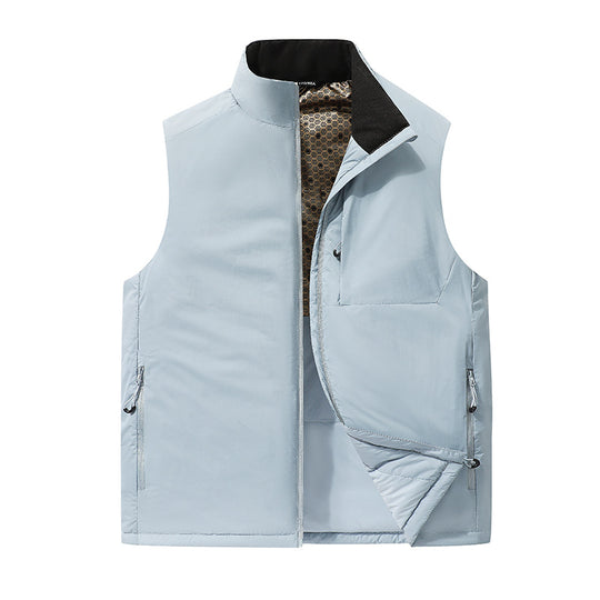 Herren Wattierte Outdoor-Weste mit Stehkragen, Multifunktionstaschen und leichtem Thermofutter Shop Nory