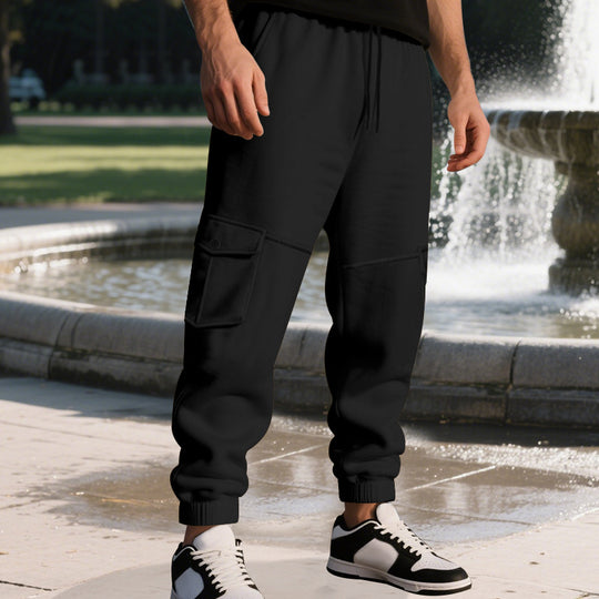 Herren Funktionale Cargo-Jogginghose mit Tunnelzug, Sicherheits-Flap-Taschen und elastischem Knöchelbündchen Shop Nory