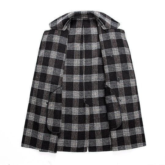Damen Eleganter Karierter Doppelbrustmantel Shop Nory