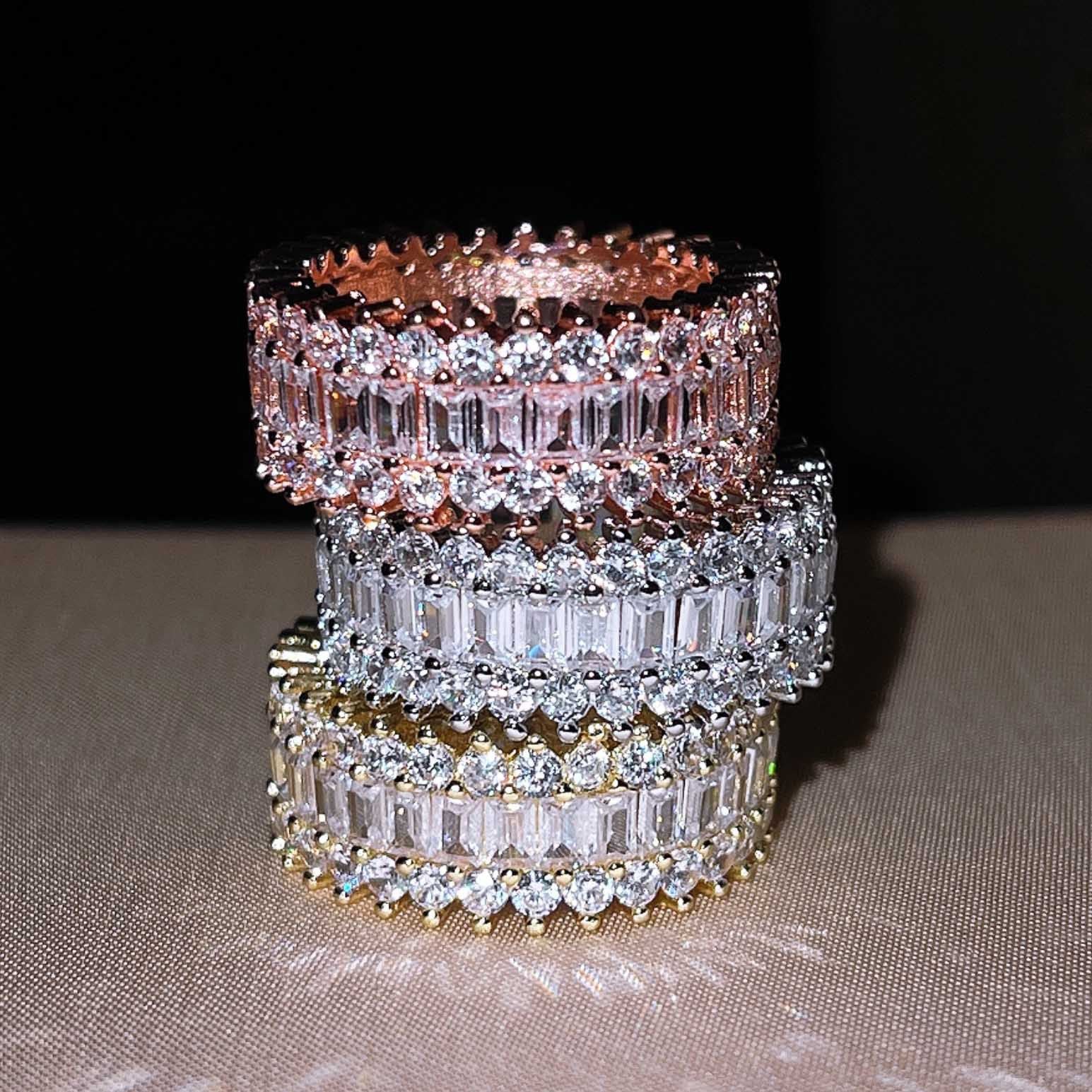 Damen Glänzender Ring mit Kristallen Shop Nory