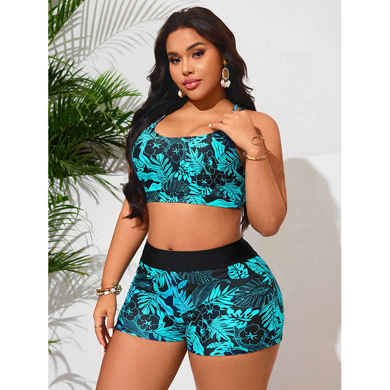 Damen Sport-Tankini-Set mit floralem Short und bequemen Trägern