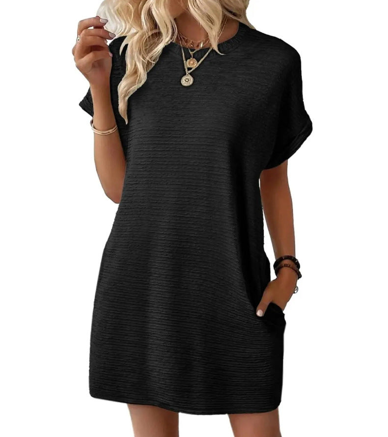 Damen Casual-Kleid mit lässigem Schnitt und praktischen Taschen