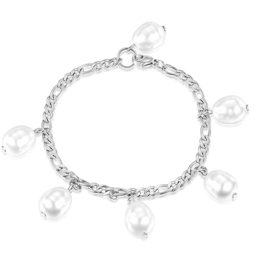 Damen Armband mit Perlenanhängern und elegantem Kettendesign Shop Nory