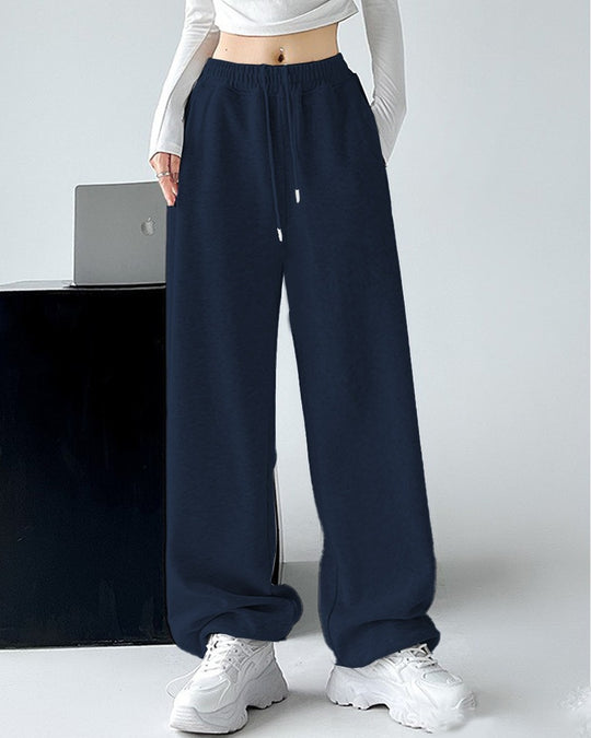 Damen nan extraweite Palazzo-Sweathose mit hohem Komfortbund, seitlichen Eingrifftaschen, Schlitz am Saum und Kordelzug Shop Nory