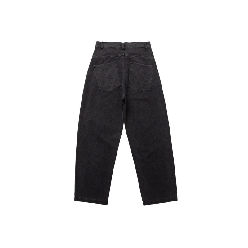 Herren Weite Relaxed-Fit Denim-Hose mit Paint‑Splatter, Knieabnähern und hoher Taille Shop Nory