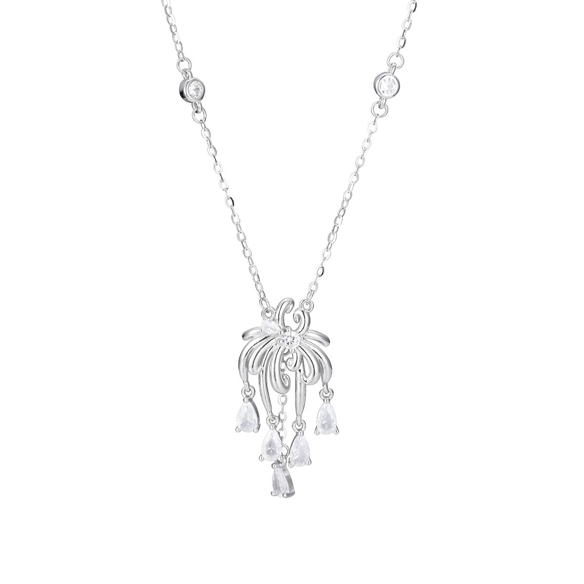 Damen elegante Kristallanhänger-Halskette mit kunstvollem Design Shop Nory