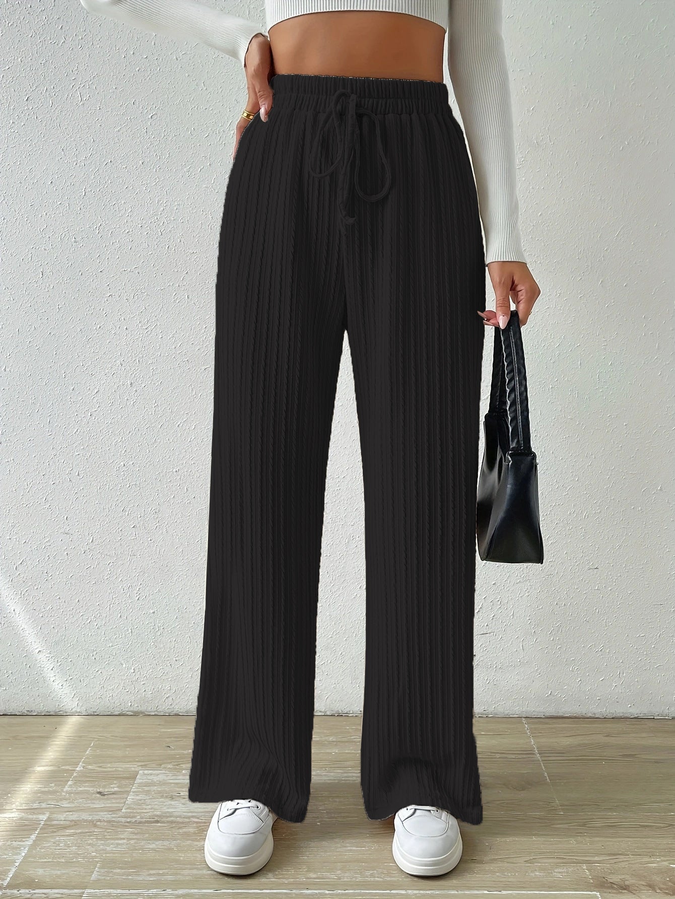Damen Lässige Stretch-Hose mit elastischem Bund und praktischer Kordel