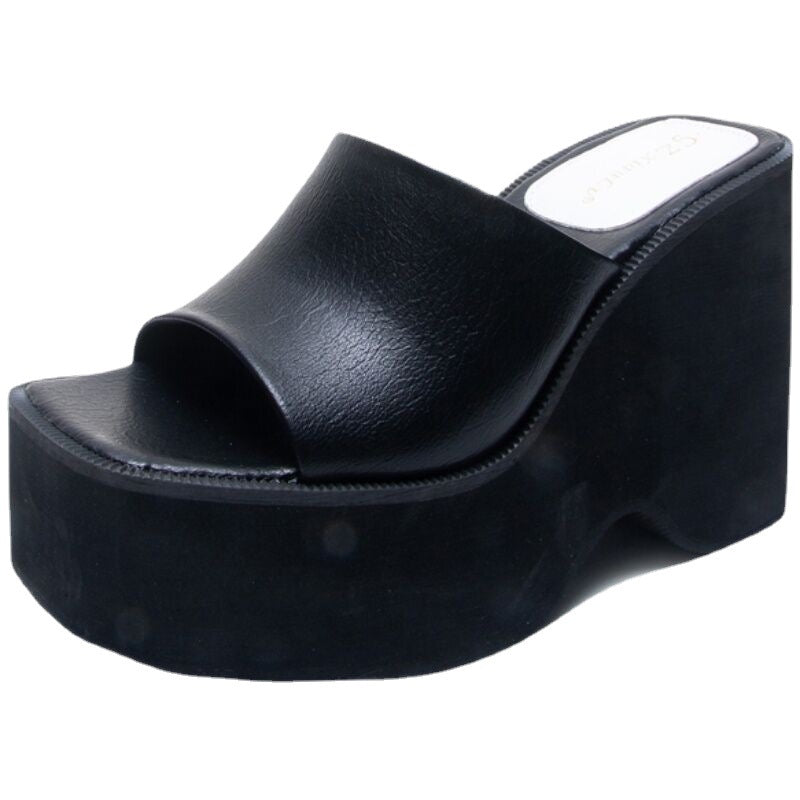 Damen Wedge-Pantoletten mit offenem Zehenbereich und elegantem Design