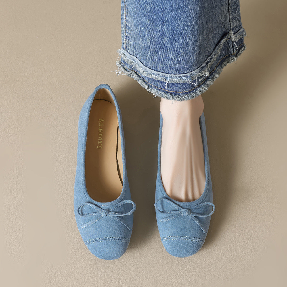 Damen Ballerinas mit eleganter Schleifenverzierung und weicher Innenausstattung