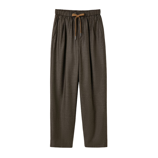 Damen Relaxed-Hose mit elastischem Bund, Tunnelzug und geradem Bein Shop Nory