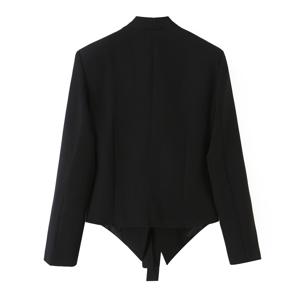 Damen Taillierter Blazer mit Bindegürtel und asymmetrischem Zipfelsaum Shop Nory